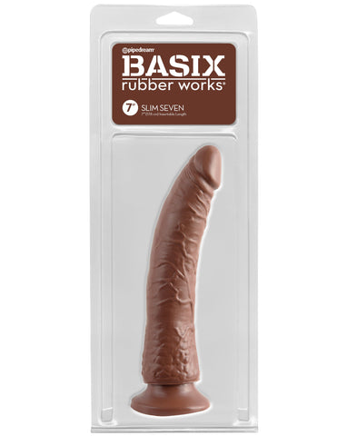 Pipedream Basix 7 Inch Slim Realistic Dong with Suction Cup - Realistic Dildos