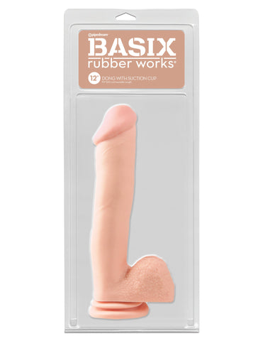 Pipedream Basix 12 Inch Realistic Dong With Suction Cup - Realistic Dildos