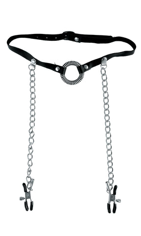 Fetish Fantasy Limited Edition O Ring Gag and Nipple Clamps - Bondage Gags and Bits