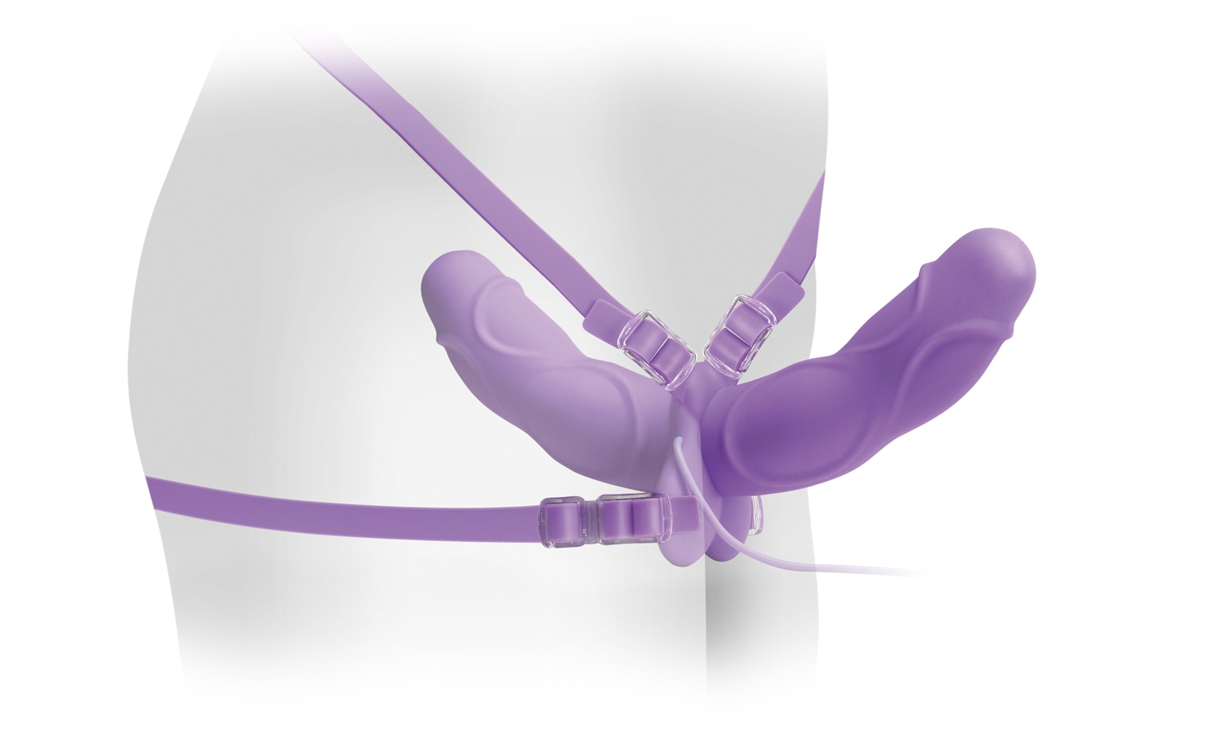 Fetish Fantasy Vibrating Double Delight Realistic Dildo Strap On Sextoys