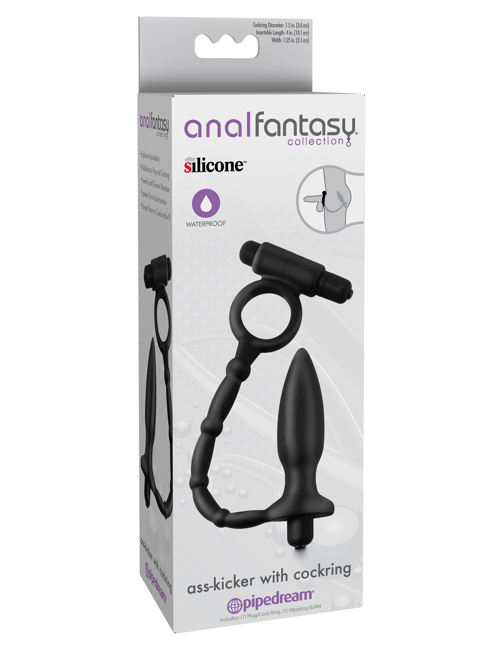 Anal Fantasy Collection Ass-Kicker With Cock Ring Butt Plugs