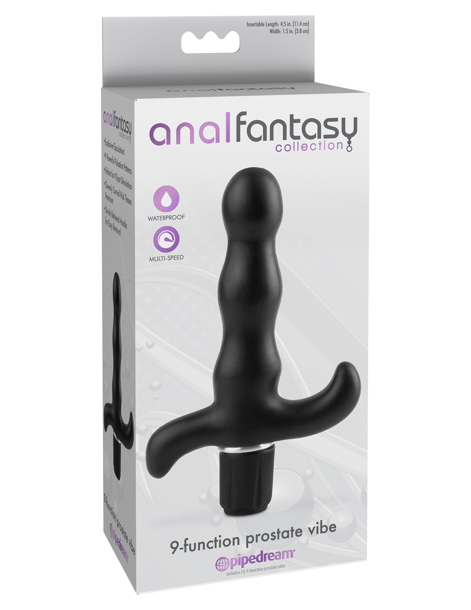 Anal Fantasy Collection 9 Function Prostate Vibrator Black Prostate Toys