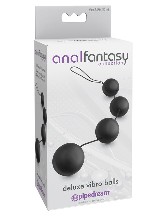Anal Fantasy Collection Deluxe Vibro Anal Balls Black Anal Beads and Balls