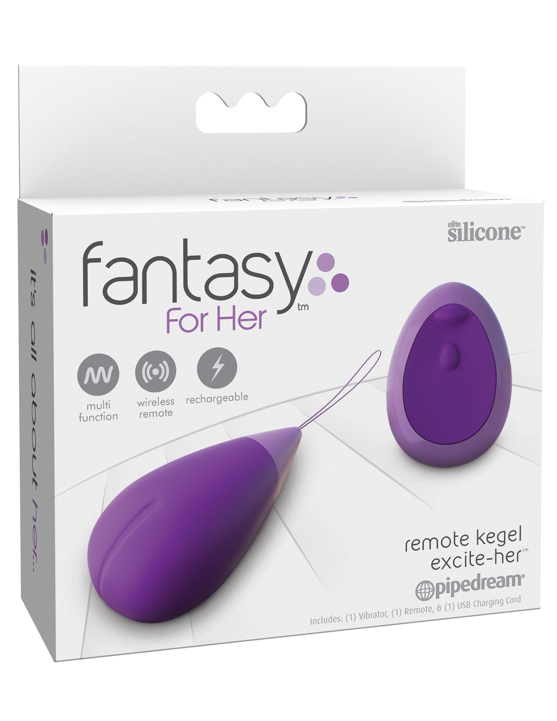 Pipedream Fantasy for Her Remote Kegel Excerciser Excite-Her Love Eggs and Kegel Exercisers