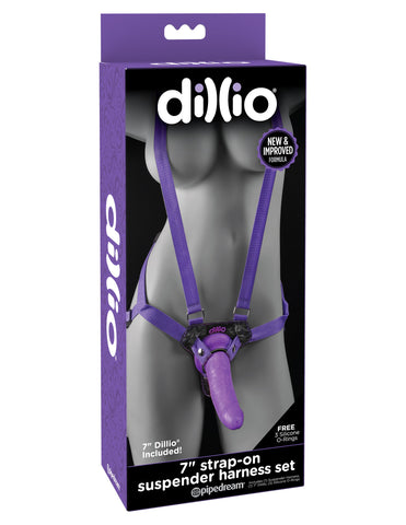 Dillio 7 Inch Strap-On Suspender Harness Set - Strap On Sextoys