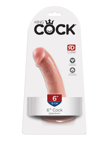 King Cock 6 Inch Realistic Dildo with Suction Cup - Realistic Dildos