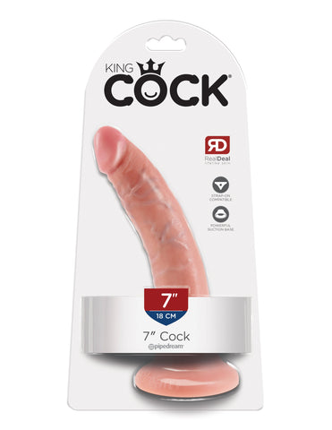 King Cock 7 Inch Realistic Dildo with Suction Cup - Realistic Dildos
