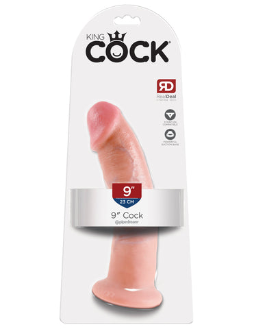 King Cock 9 Inch Realistic Dong with Suction Cup - Realistic Dildos