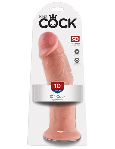 King Cock 10 Inch Suction Cup Realistic Cock with Balls - Realistic Dildos