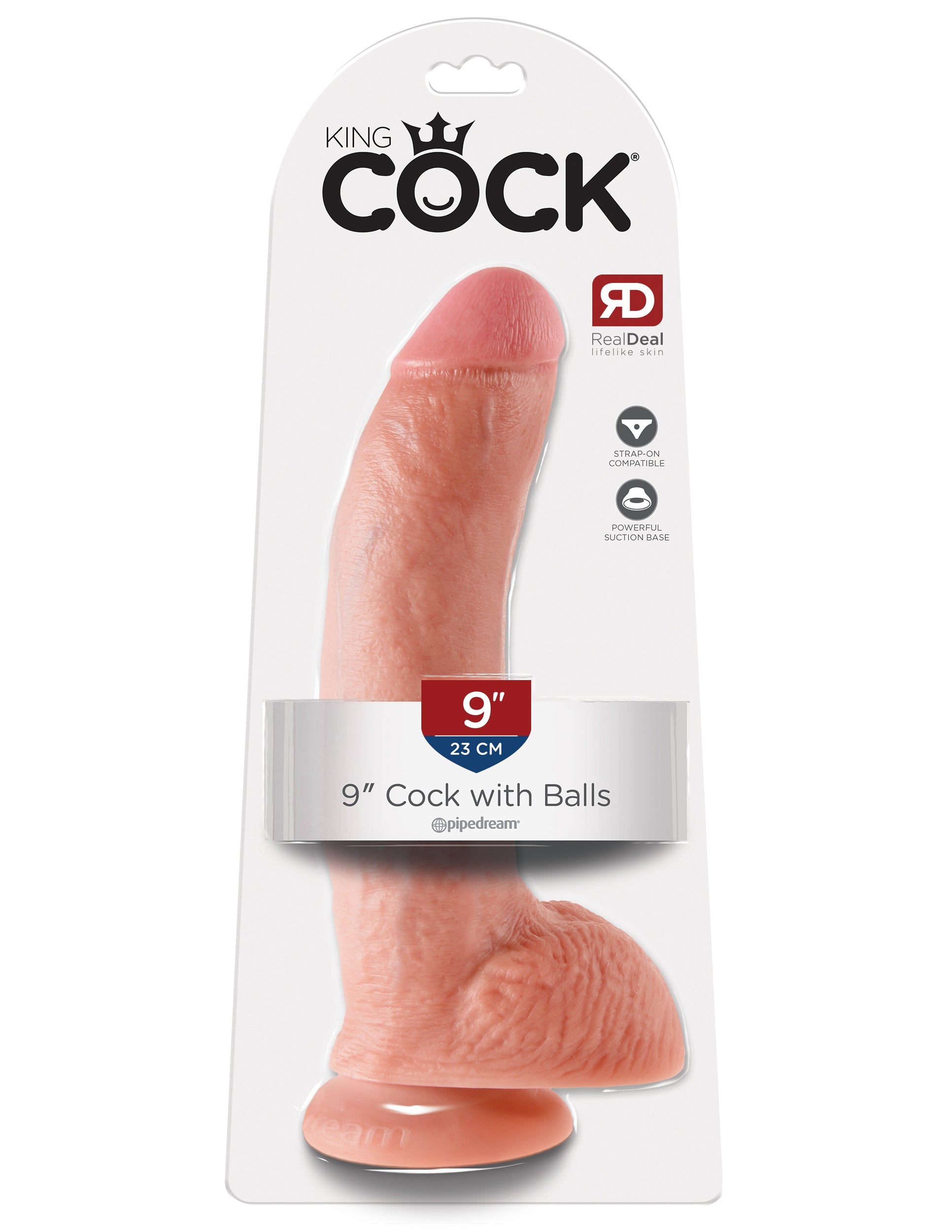 King Cock 9 Inch Suction Cup Realistic Dong with Balls Realistic Dildos
