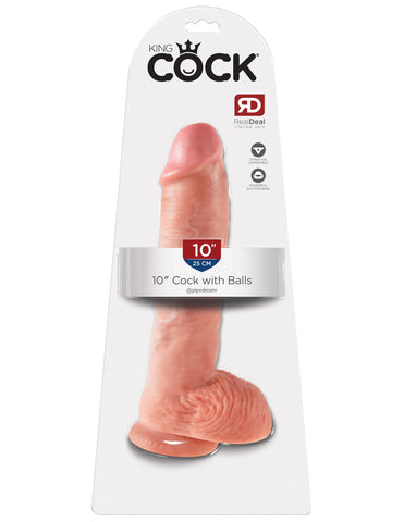 King Cock 10 inch Cock With Balls - Realistic Dildos