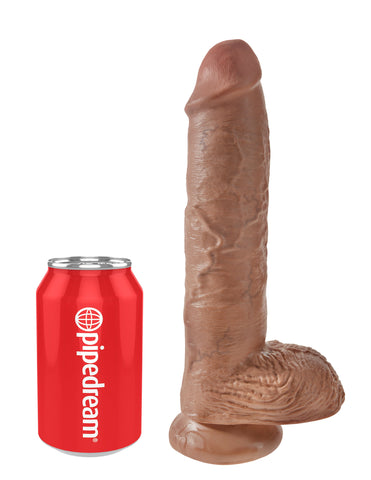 King Cock 10 Inch Suction Cup Realistic Cock with Balls - Realistic Dildos