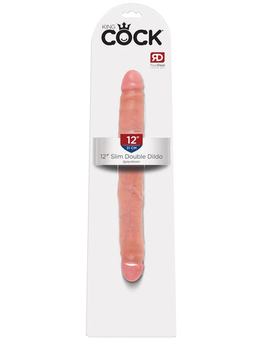 King Cock 12 inch Slim Double Ender Realistic Dildo - Double Ender