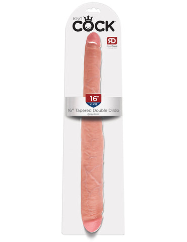 King Cock 16 inch Tapered Tip Double Ender Realistic Dong - Double Ender
