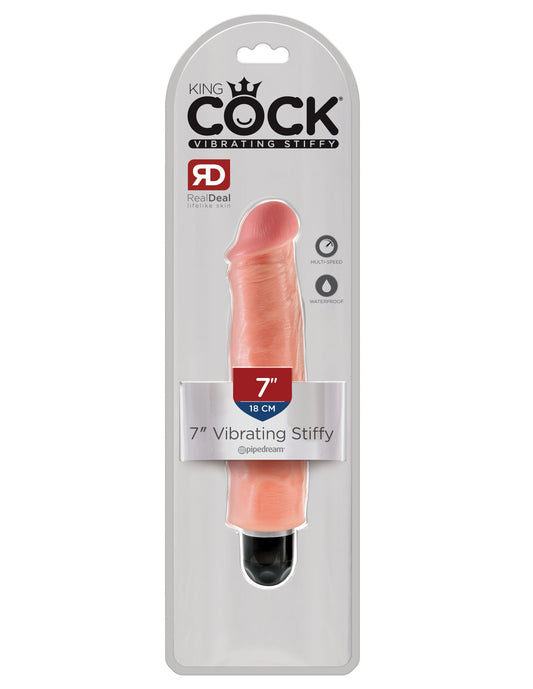 King Cock Vibrating Stiffy Realistic & Body-Safe Dildo Flesh - Vibrating Dildos