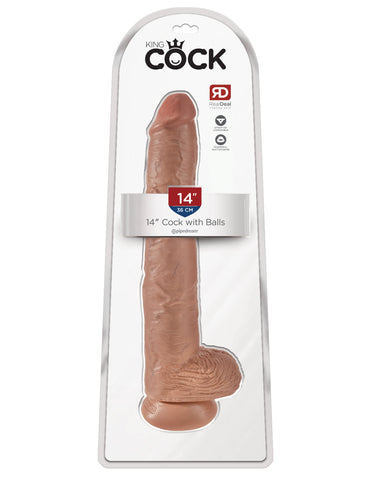 King Cock 14 inch Realistic Cock with Balls - Realistic Dildos
