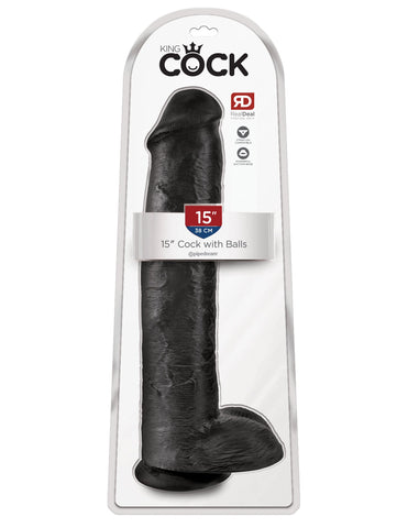 King Cock 15 Inch Realistic Dong with Balls - Rabbit Vibrators