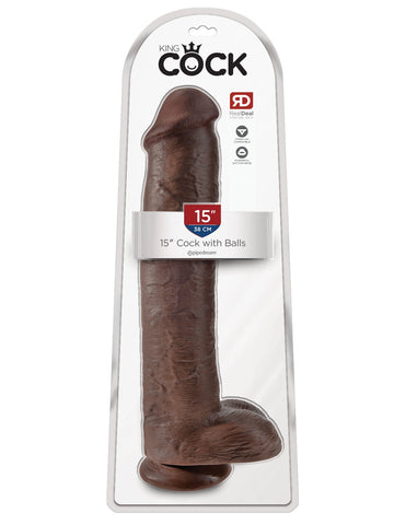 King Cock 15 Inch Realistic Dong with Balls - Rabbit Vibrators