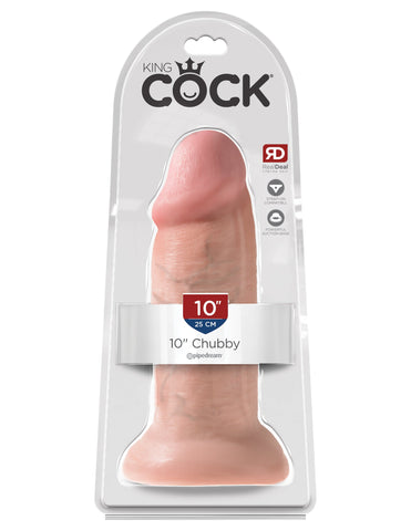 King Cock 10 Inch Chubby Realistic Dong Flesh - Realistic Dildos