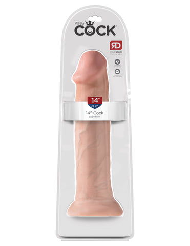 King Cock 14 Inch Suction Cup Realistic Dong - Strap On Sextoys
