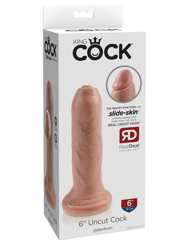 King Cock Uncut Lifelike with Foreskin Realistic Dildo Flesh - Realistic Dildos