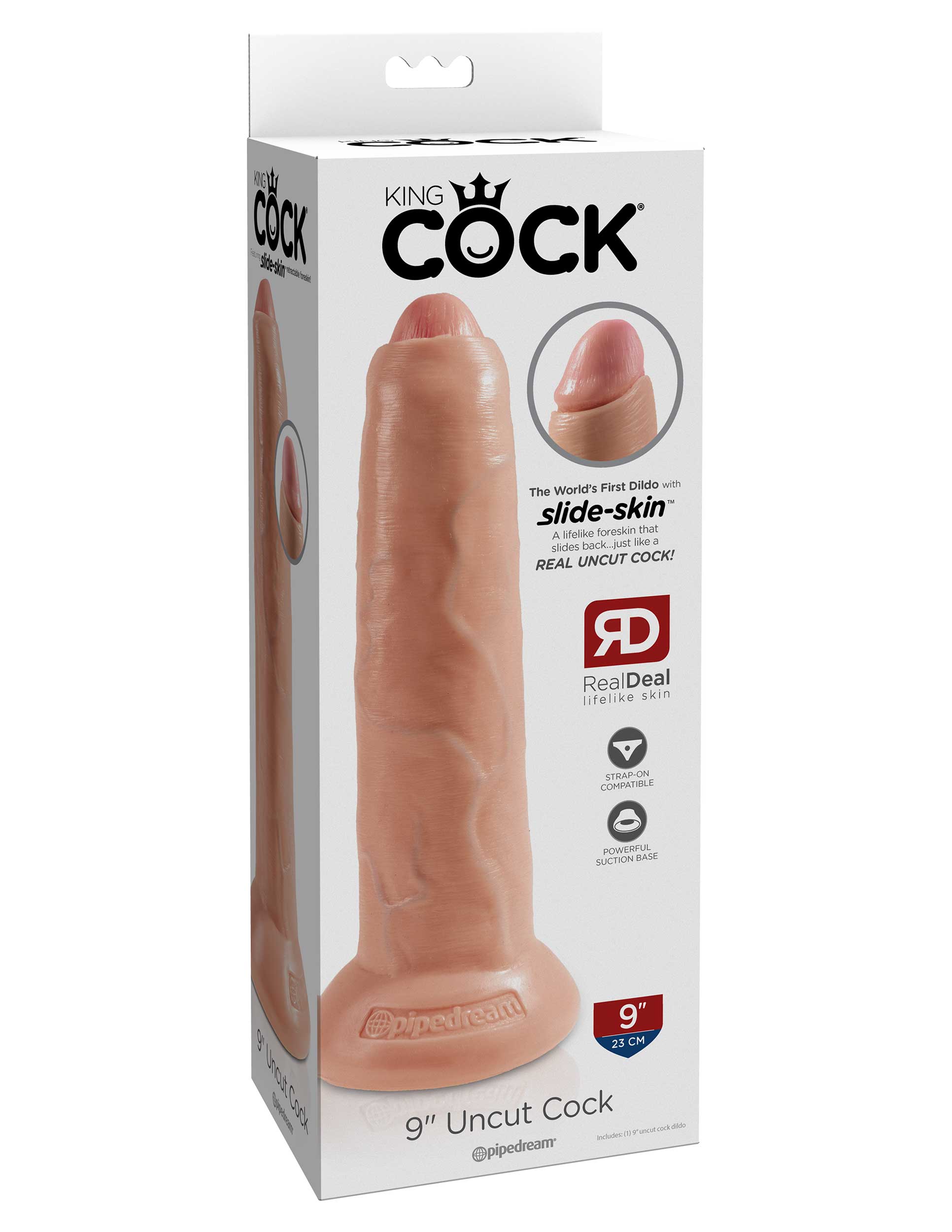King Cock Uncut Lifelike with Foreskin Realistic Dildo Flesh Realistic Dildos