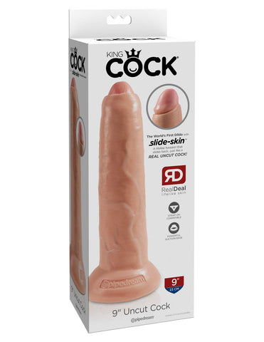 King Cock Uncut Lifelike with Foreskin Realistic Dildo Flesh - Realistic Dildos