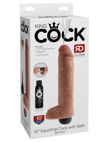 King Cock Squirting Realistic Cock with Balls Flesh - Realistic Dildos