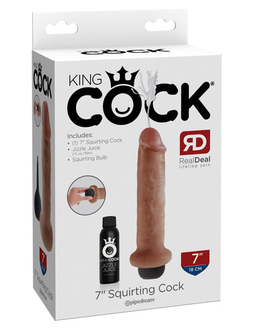 Pipedream King Cock 7 Inch Realistic Squirting Cock Tan - Realistic Dildos
