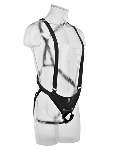 King Cock 10 Inch Hollow Strap-On Suspender System - Strap On Sextoys