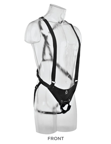 King Cock 11 Inch Two Cocks One Hole Hollow Strap-on System - Realistic Dildos