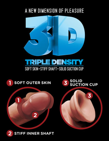 King Cock Plus 6.5 Inch Triple Density Cock with Balls Tan - Realistic Dildos