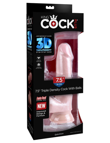 King Cock Plus Triple Density Realistic Cock with Balls - Realistic Dildos