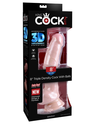 King Cock Plus Triple Density Realistic Cock with Balls - Realistic Dildos