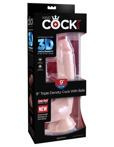 King Cock Plus Triple Density Realistic Cock with Balls - Realistic Dildos