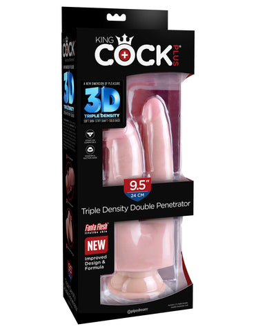 King Cock 9.5 Inch Triple Density Double Penetrator Dong - Double Ender