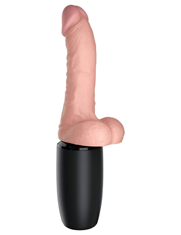 King Cock Plus 6.5 Inch 3D Thrusting Vibrating Cock - Vibrating Dildos