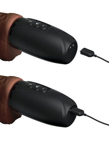 King Cock Plus 7.5 Inch Thrusting Cock with Balls Brown - Realistic Dildos