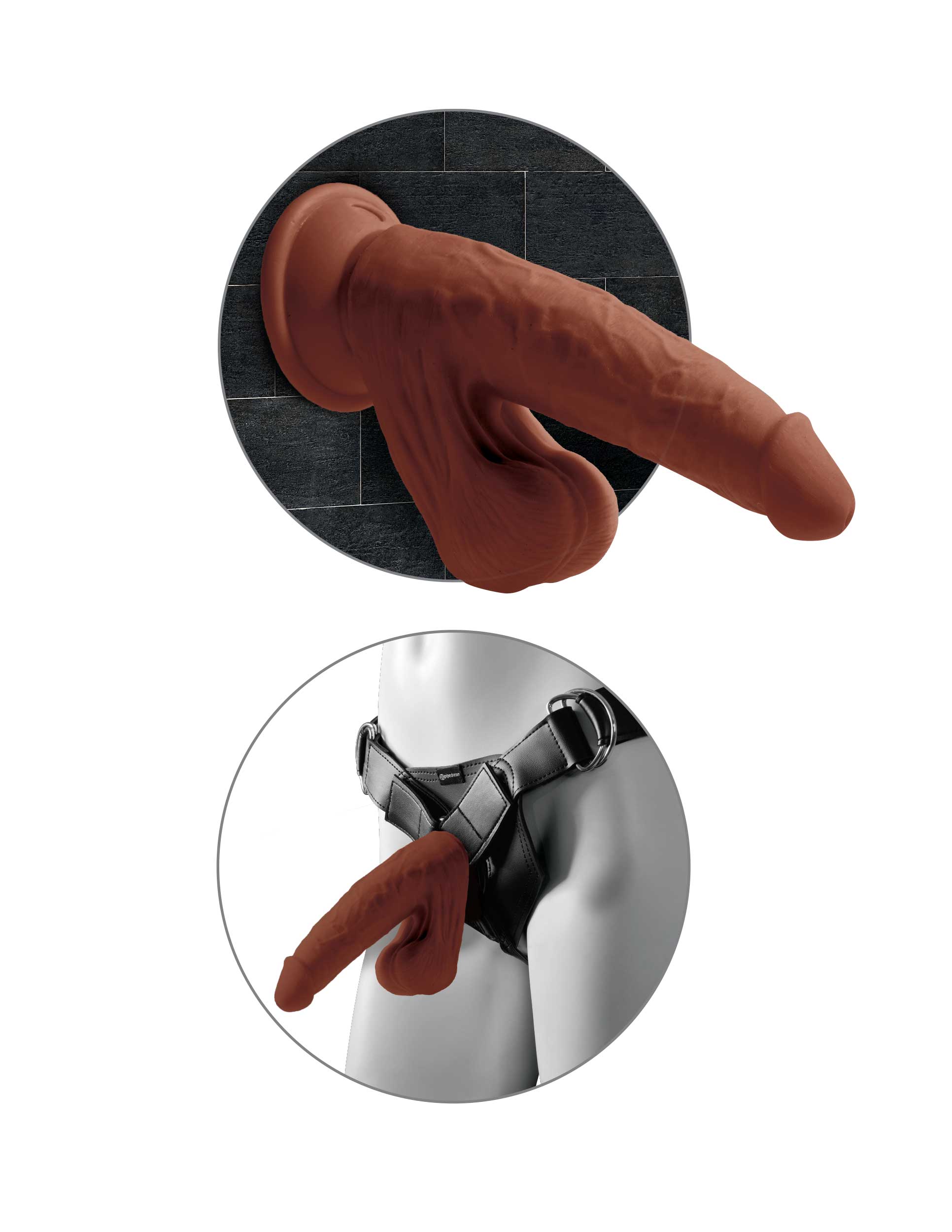 King Cock Plus 8 Inch Triple Density Cock With Swinging Ball Realistic Dildos