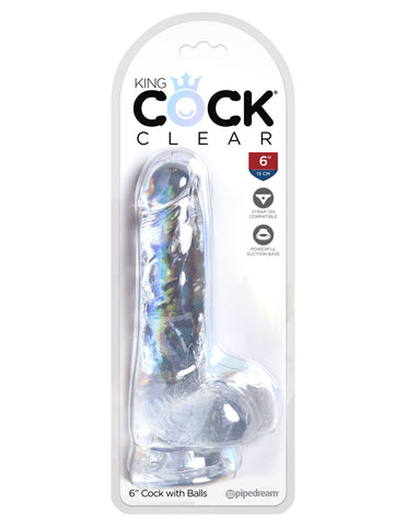 King Cock Clear Realistic Looking Cock with Balls - Realistic Dildos