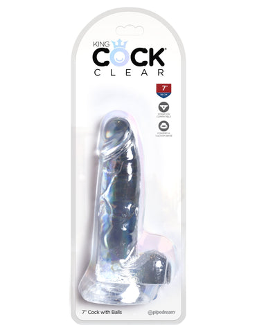 King Cock Clear Realistic Looking Cock with Balls - Realistic Dildos