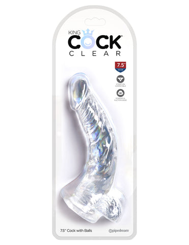 King Cock Clear Realistic Looking Cock with Balls - Realistic Dildos