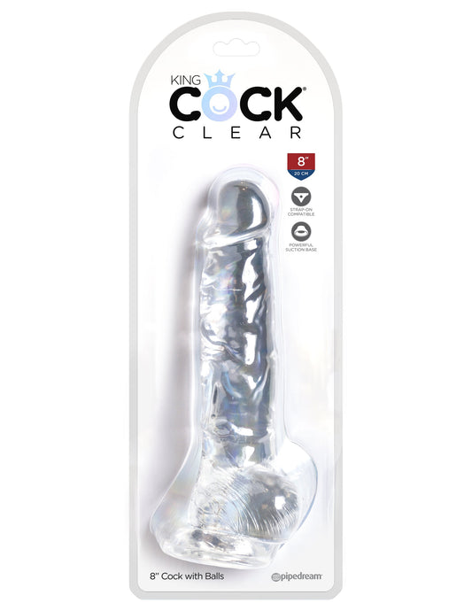 King Cock Clear Realistic Looking Cock with Balls - Realistic Dildos