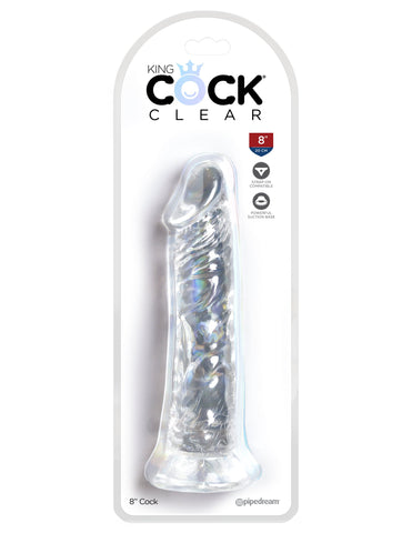 King Cock Clear Realistic Cock With Suction Cup Base - Realistic Dildos