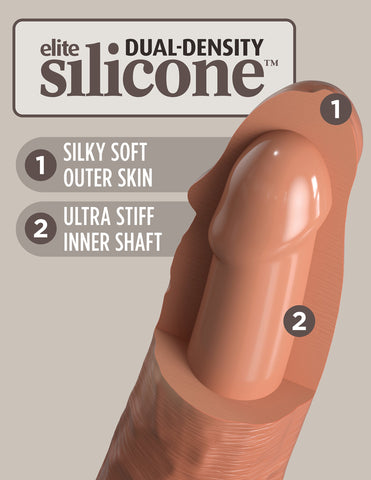 King Cock Elite Vibrating Dual Density Silicone Cock Tan - Realistic Dildos