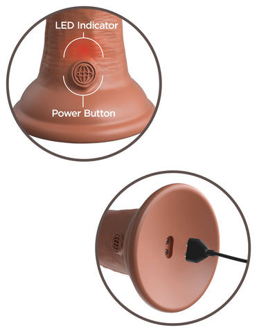 King Cock Elite Vibrating Dual Density Silicone Cock Tan - Realistic Dildos