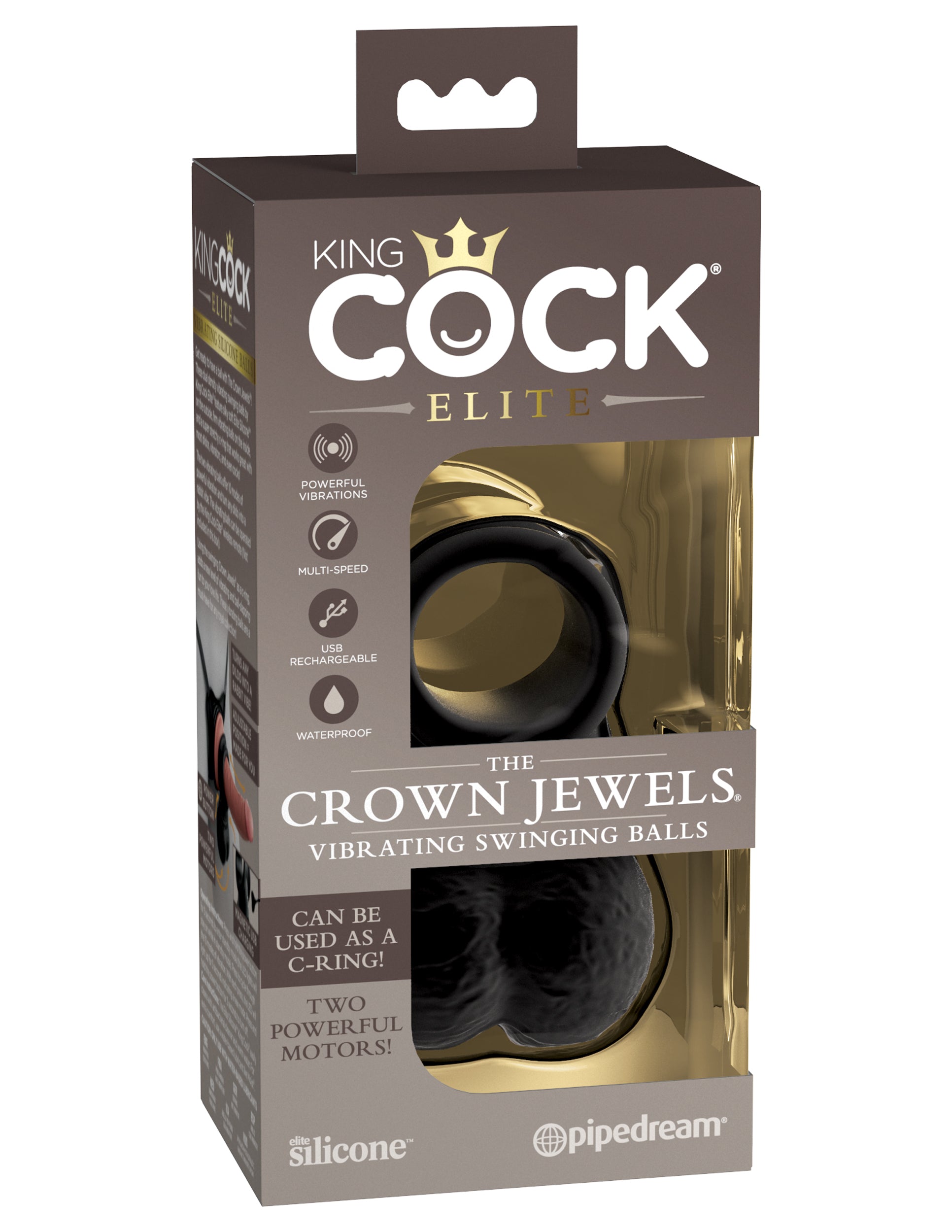 King Cock Elite The Crown Jewels Vibrating Silicone Balls Ball and Cock Toys