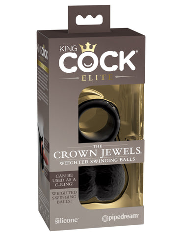 King Cock Elite The Crown Jewels Weighted Silicone Balls - Realistic Dildos