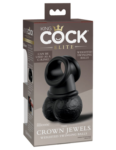 King Cock Elite The Crown Jewels Weighted Silicone Balls - Realistic Dildos