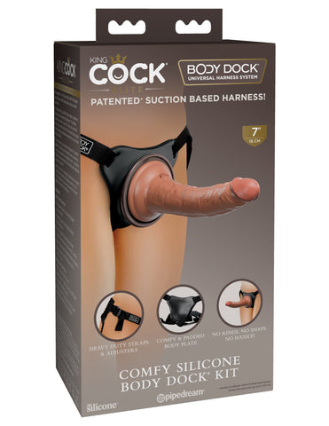 King Cock Elite Comfy Silicone Body Dock Strap On Kit - Realistic Dildos